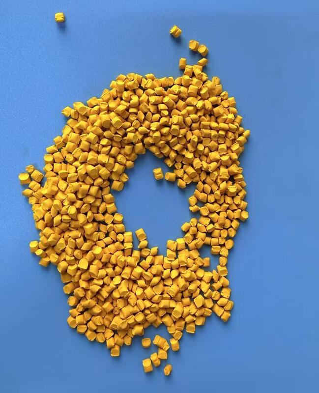 Yellow Masterbatch Plastic Additive Granule with 30 Percent Pigment Content for HDPE LDPE LLDPE Injection Moulding Applications